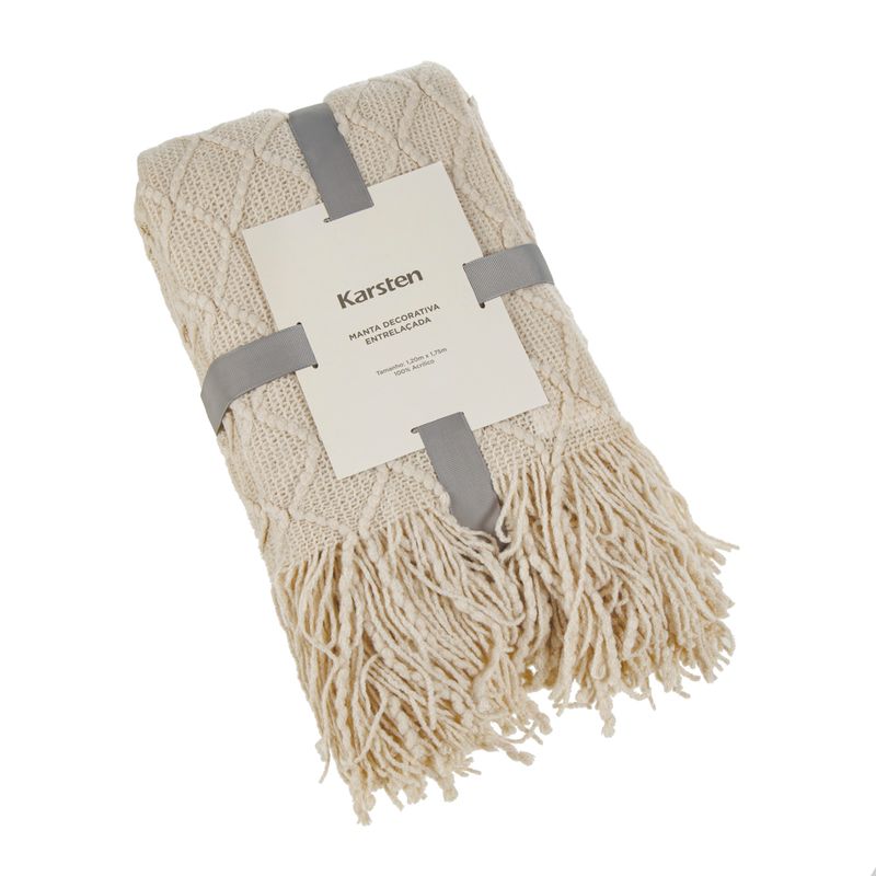 Manta-de-Tricot-Decorativa-Karsten-Entrelacada-Bege