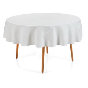 Toalha de mesa Redonda Karsten 6 lugares Sempre Limpa Herbare Branco