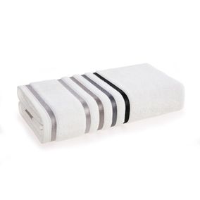 Toalha de Banho Karsten Fio Penteado Lumina Branco/Cinza