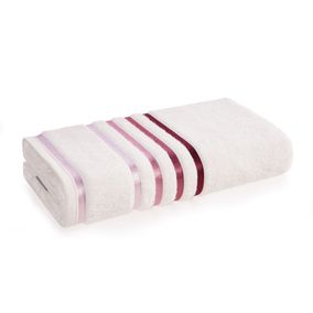 Toalha de Banho Karsten Fio Penteado Lumina Branco/ Rosa