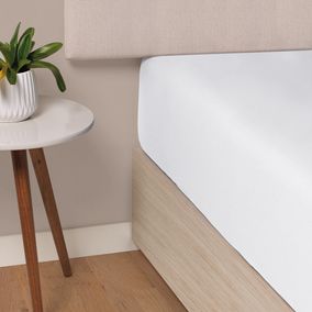 Lençol Avulso com Elástico Solteiro 270 Fios Cetim 100% Algodão Domos Branco