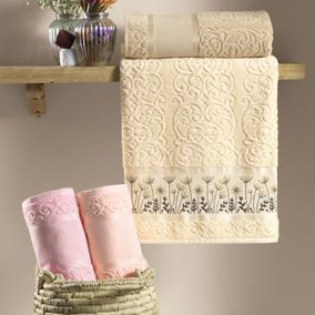 Toalha Banhão para Bordar Karsten Melina II Rosa Quartzo
