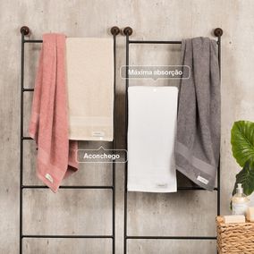 Toalha de Rosto Karsten Antimicrobiana Fio Penteado Hera Cinza Steel