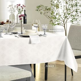 Toalha de mesa Retangular Karsten 12 lugares Sempre Limpa Zattar Branco