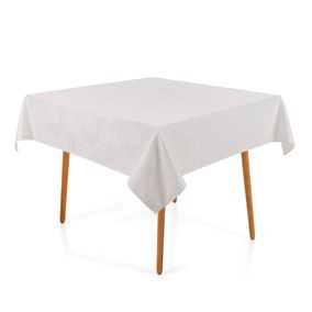 Toalha de mesa Quadrada Karsten 8 lugares Sempre Limpa Lótus Branco