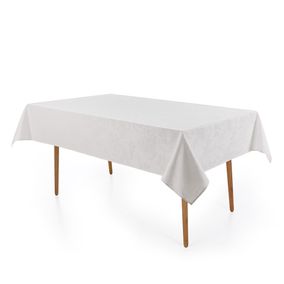 Toalha de mesa Retangular Karsten 12 lugares Sempre Limpa Lótus Branco