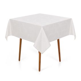 Toalha de mesa Quadrada Karsten 4 lugares Jacquard Ramália Branco
