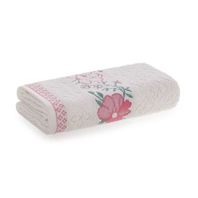 Toalha de Rosto Karsten Yuna Branca/Rosa