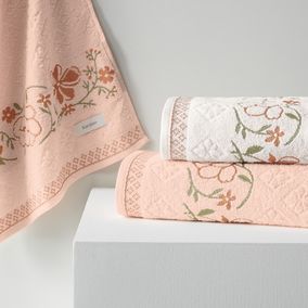 Toalha de Rosto Karsten Yuna Branca/Rosa