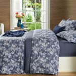 Cobre-Leito-Solteiro-Karsten-com-2-Porta-Travesseiros-150-Fios-Estampado-100--Algodao-Corina
