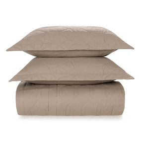 Colcha/Cobre Leito Queen Karsten 180 Fios Percal com 2 Porta Travesseiros 100% Algodão Liss Castor