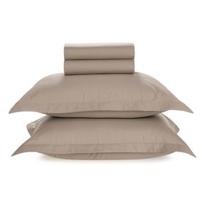 Jogo de Cama Queen Karsten 180 Fios Percal 100% Algodão Liss Castor