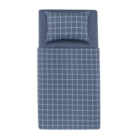 Jogo de Cama Solteiro Karsten 150 Fios Percal 100% Algodão Grid