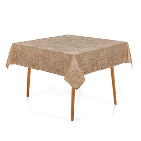 Toalha de Mesa Quadrada 8 Lugares Sempre Limpa Aurora Avelã