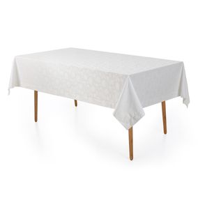 Toalha de Mesa Retangular 8 Lugares Easy Wash Victória Branco