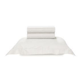 Jogo de Cama Solteiro 300 Fios 100% Algodão Bossa Branco