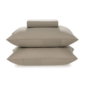Lençol Queen com Elástico e Fronhas 100% Algodão Matiza Taupe
