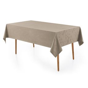 Toalha de Mesa Retangular 6 Lugares Anti Mancha Katherine Taupe