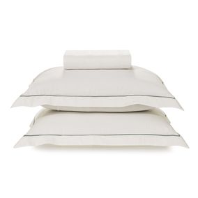 Lençol King com Elástico e Fronhas 100% Algodão Dutra Branco/Verde