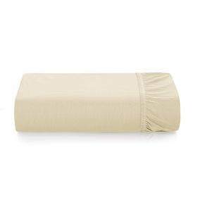 Lençol Solteiro com Elástico Avulso 100% Algodão Tom Bege