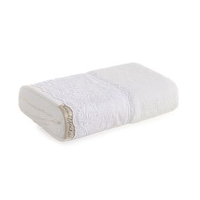 Toalha de Lavabo Fio Penteado Bordado Antônia Branco