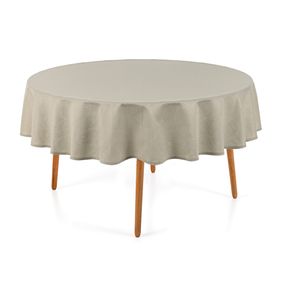 Toalha de Mesa Redonda 6 Lugares Sempre Limpa Caetano Cinza