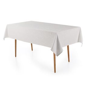 Toalha de Mesa Retangular 8 Lugares Jacquard Melli Branco