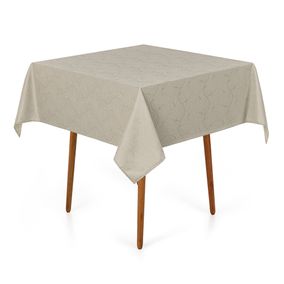 Toalha de Mesa Quadrada 4 Lugares Jacquard Melli Cinza