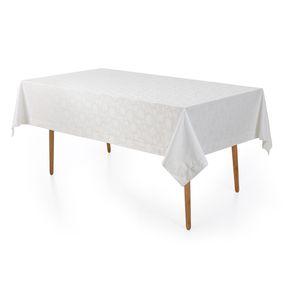 Toalha de Mesa Retangular 12 Lugares Easy Wash Victória Branco