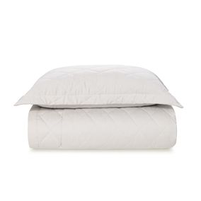 Colcha Solteiro com Porta Travesseiro Cetim 300 Fios Bossa Branco