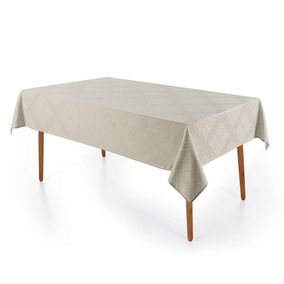 Toalha de Mesa Retangular 6 Lugares Jacquard Beamon Cinza