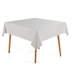 Toalha de Mesa Quadrada 6 Lugares Jacquard Blanka Branco