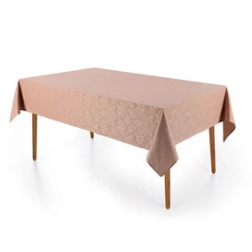 Toalha de Mesa Retangular 12 Lugares Jacquard Blanka Rosé