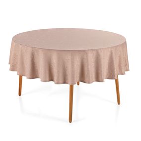 Toalha de Mesa Redonda 6 Lugares Jacquard Blanka Rosé