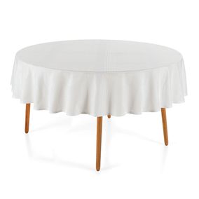 Toalha de Mesa Redonda 6 Lugares Jacquard Fragnani Branco