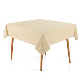 Toalha de Mesa Quadrada 6 Lugares Jacquard Fragnani Bege