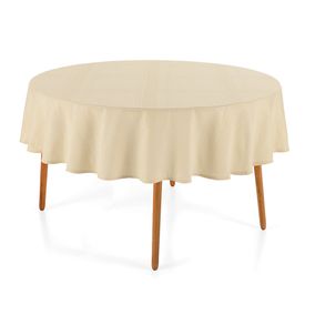 Toalha de Mesa Redonda 6 Lugares Jacquard Fragnani Bege