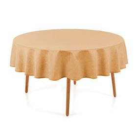 Toalha de Mesa Redonda 6 Lugares Jacquard Caetano Mel