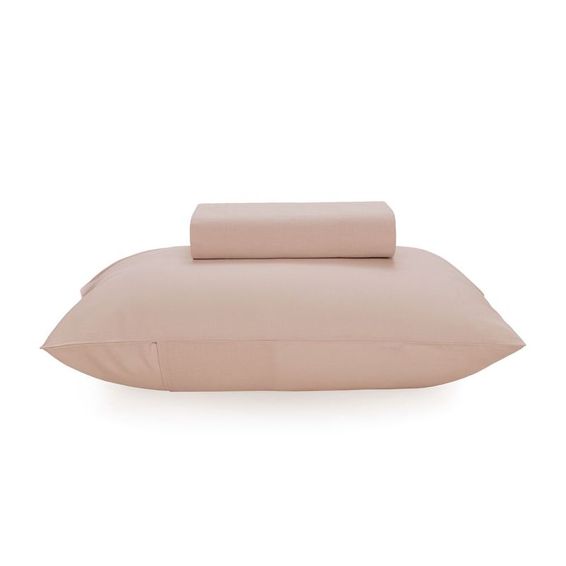 Lencol-Solteiro-com-Elastico-e-Fronha-Percal-100--Algodao-Matiza-Rosa-Giz