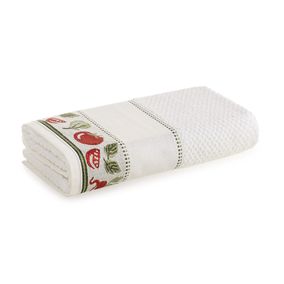 Pano de Prato Para Bordar Messina Sabor Natural Branco