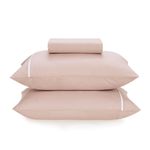 Lencol-Queen-com-Elastico-e-Fronhas-Percal-100--Algodao-Noah-Rosa-Branco