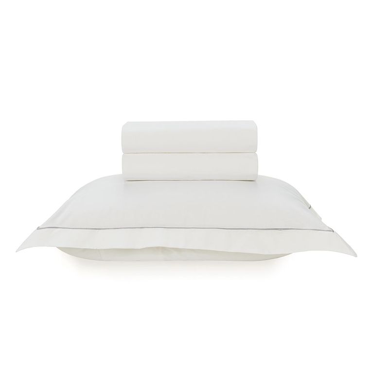 Jogo-de-Cama-Solteiro-200-Fios-Percal-100--Algodao-Deliz--Branco-Cinza