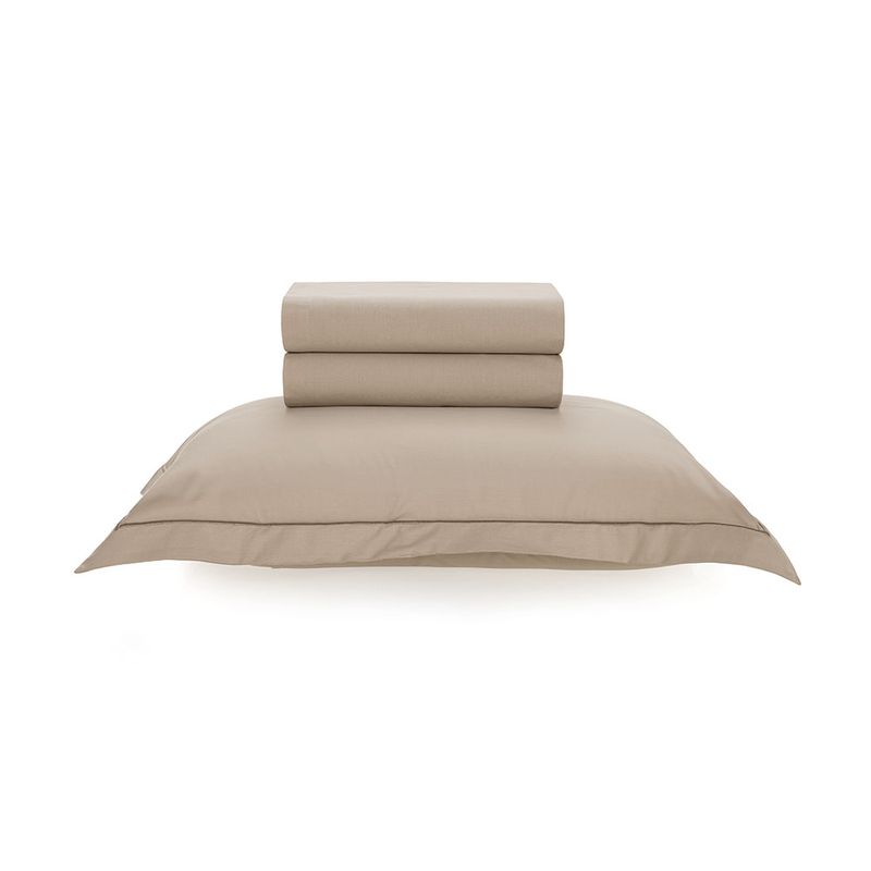 Jogo-de-Cama-Solteiro-200-Fios-Percal-100--Algodao-Deliz-Grao-Bege