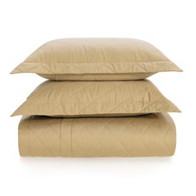Colcha Queen com 2 Porta-travesseiros 300 Fios Bossa Dourado