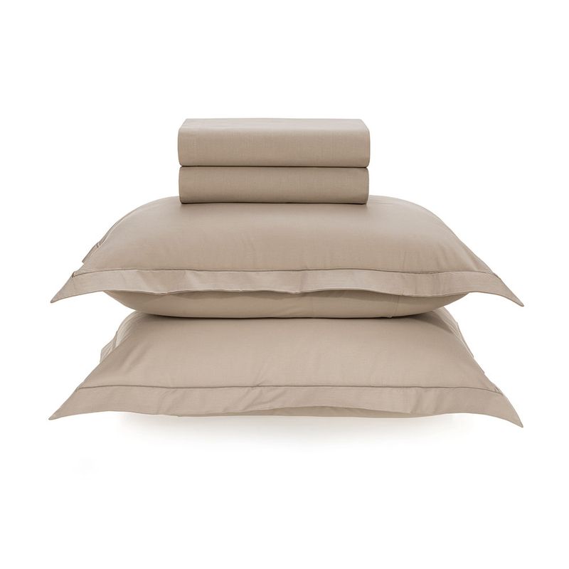 Jogo-de-Cama-Casal-200-Fios-Percal-100--Algodao-Deliz-Grao-Bege