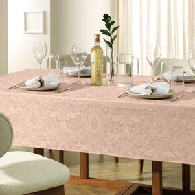 Toalha de Mesa Retangular 12 Lugares Jacquard Blanka Branco