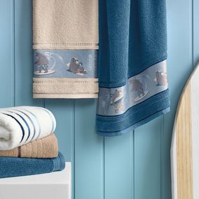 Toalha de Banho Infantil Fio Cardado Surf Índigo