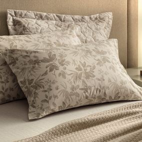 Lençol Queen com Elástico e Fronhas Estampadas 200 Fios Blenda Branco/Taupe