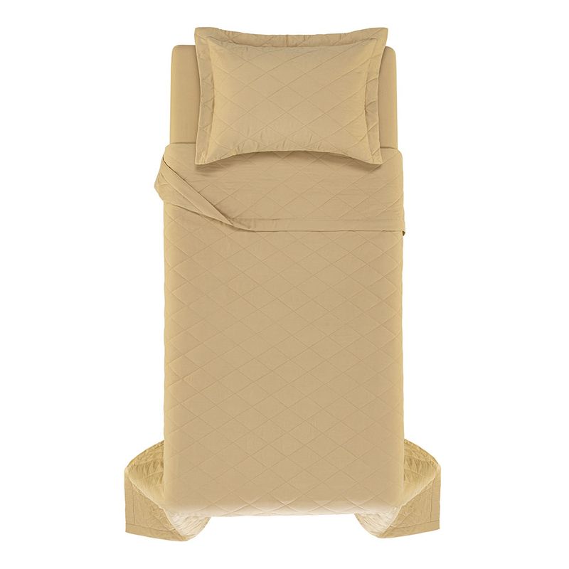 Colcha-Solteiro-com-2-Porta-travesseiros-300-Fios-Bossa-Dourado
