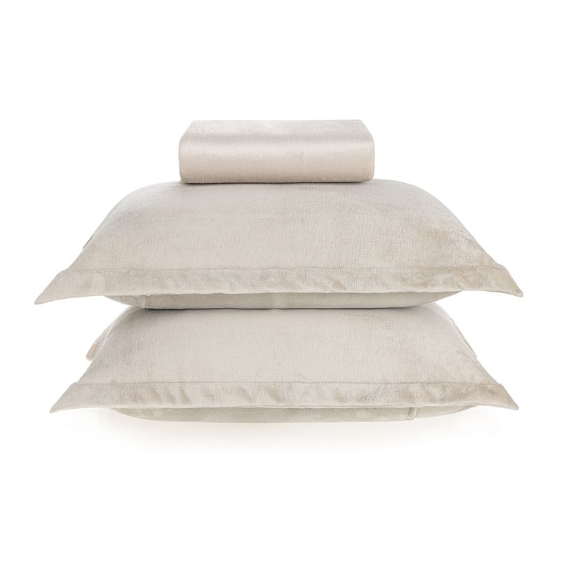 Lencol-de-Microfibra-Queen-com-Fronhas-Zart-Bege